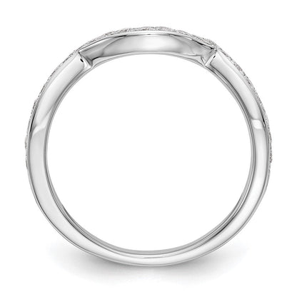 14K Weißgold Ehering mit natürlichen Diamanten 0,4 ct