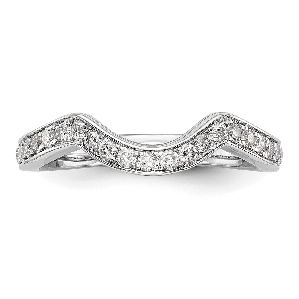 14K Weißgold Ehering mit natürlichen Diamanten 0,4 ct