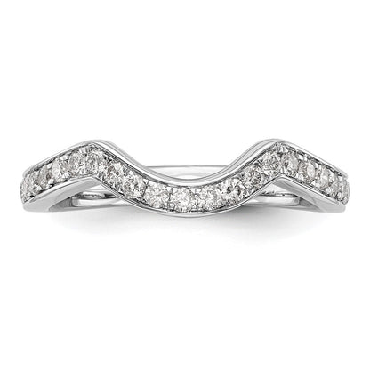 14K Weißgold Ehering mit natürlichen Diamanten 0,4 ct