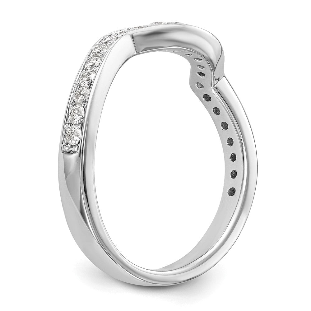 14K Weißgold Ehering mit natürlichen Diamanten 0,4 ct