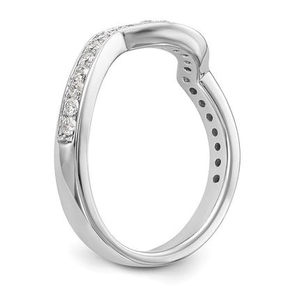 14K Weißgold Ehering mit natürlichen Diamanten 0,4 ct
