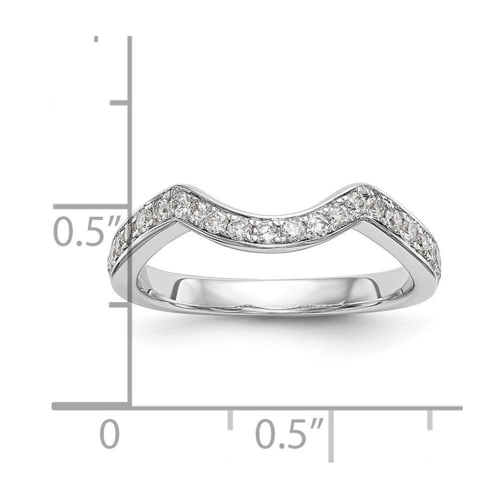 14K Weißgold Ehering mit natürlichen Diamanten 0,4 ct