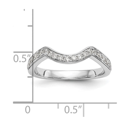 14K Weißgold Ehering mit natürlichen Diamanten 0,4 ct