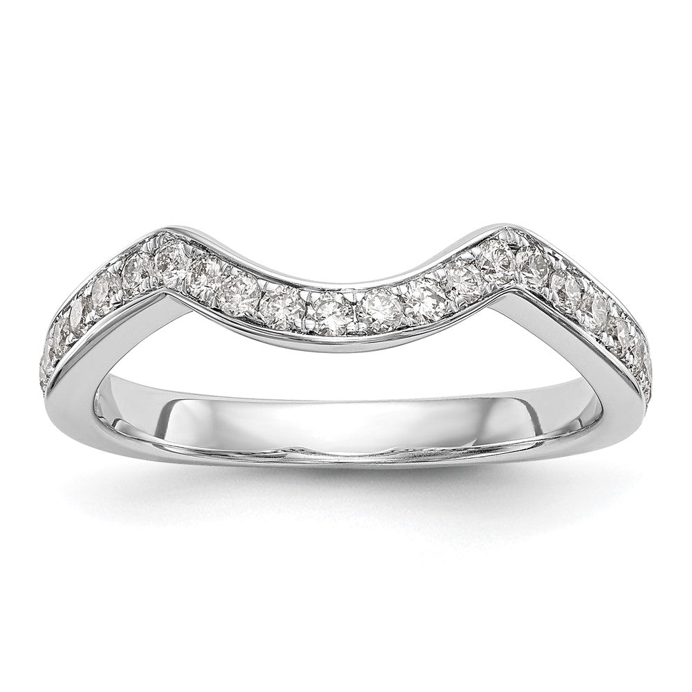 14K Weißgold Ehering mit natürlichen Diamanten 0,4 ct
