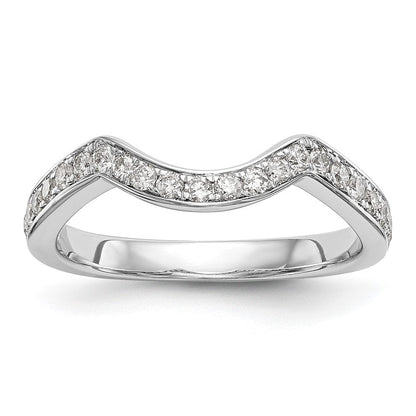 14K Weißgold Ehering mit natürlichen Diamanten 0,4 ct