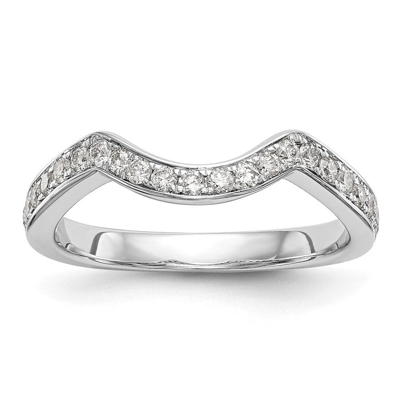 14K Weißgold Ehering mit natürlichen Diamanten 0,4 ct