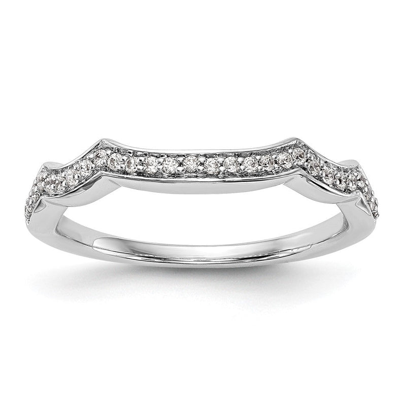 Trauring aus 14K Weißgold mit natürlichen Diamanten