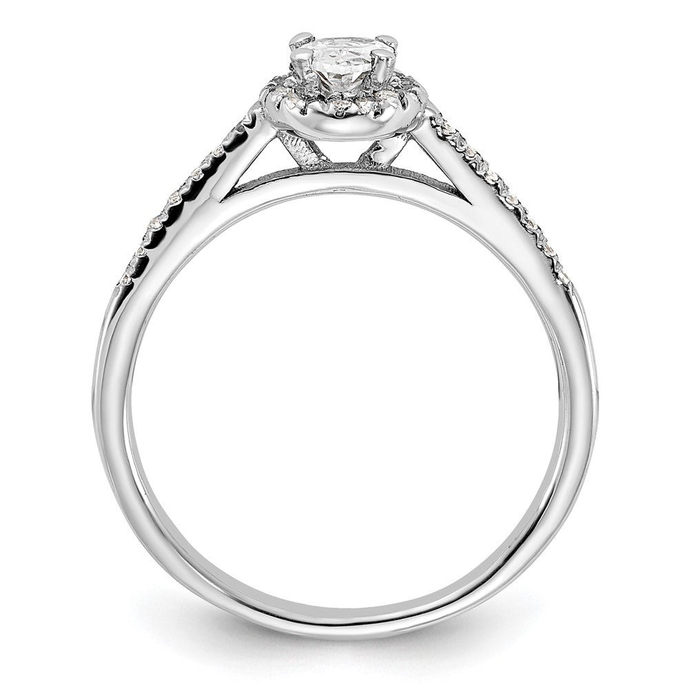14K Weißgold Verlobungsring mit ovalem Halo, 0,75 ct. Laborgezüchteten Diamanten, VS/SI+ G+