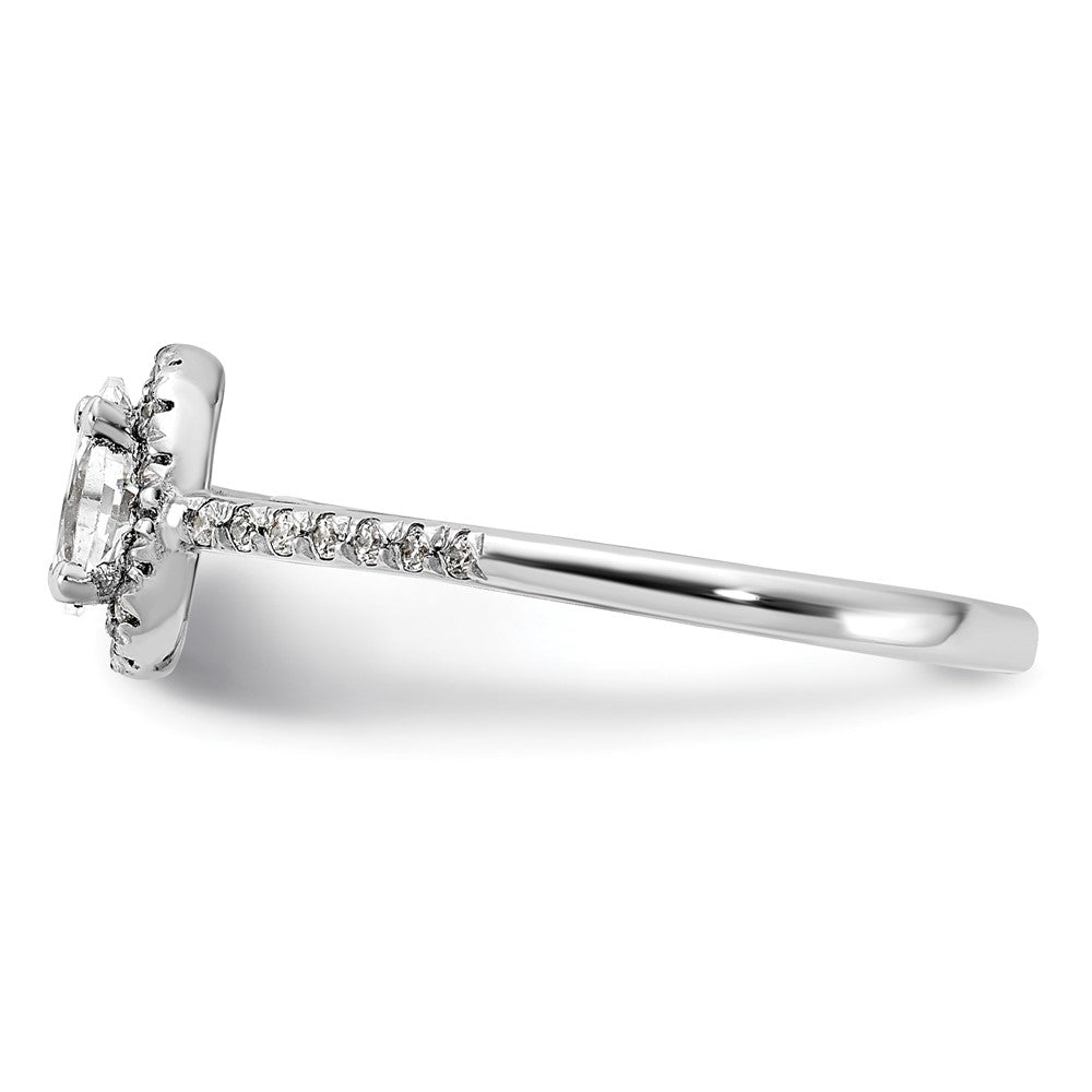 14K Weißgold Verlobungsring mit ovalem Halo, 0,75 ct. Laborgezüchteten Diamanten, VS/SI+ G+