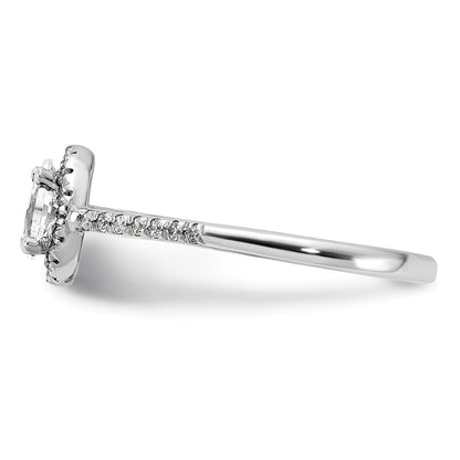 14K Weißgold Verlobungsring mit ovalem Halo, 0,75 ct. Laborgezüchteten Diamanten, VS/SI+ G+