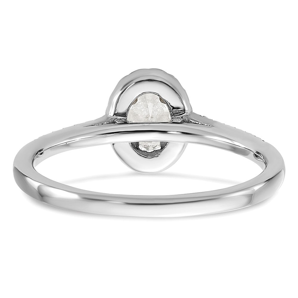 14K Weißgold Verlobungsring mit ovalem Halo, 0,75 ct. Laborgezüchteten Diamanten, VS/SI+ G+
