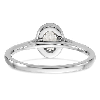 14K Weißgold Verlobungsring mit ovalem Halo, 0,75 ct. Laborgezüchteten Diamanten, VS/SI+ G+
