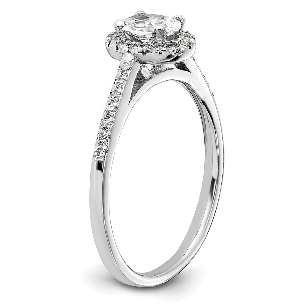 14K Weißgold Verlobungsring mit ovalem Halo, 0,75 ct. Laborgezüchteten Diamanten, VS/SI+ G+