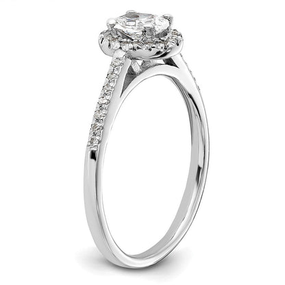 14K Weißgold Verlobungsring mit ovalem Halo, 0,75 ct. Laborgezüchteten Diamanten, VS/SI+ G+
