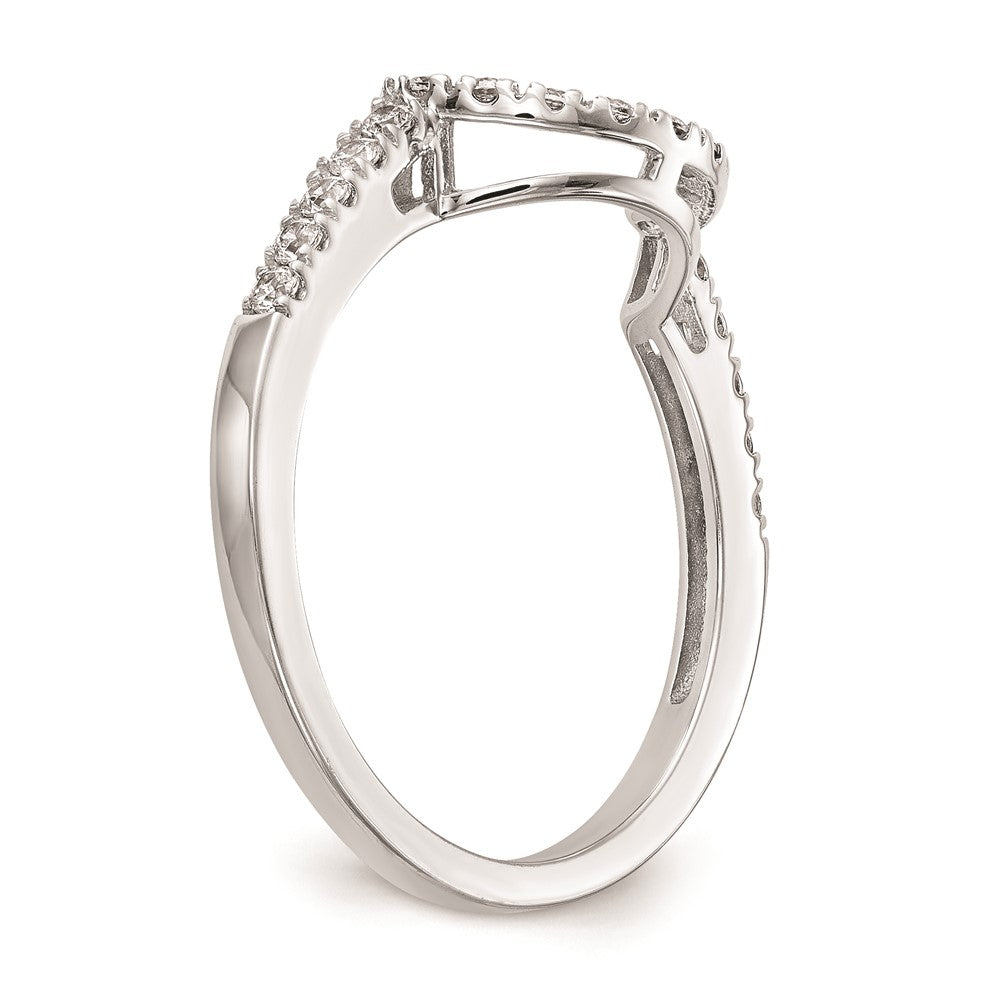 14K Weißgold Ehering mit natürlichen Diamanten, 0,21 ct