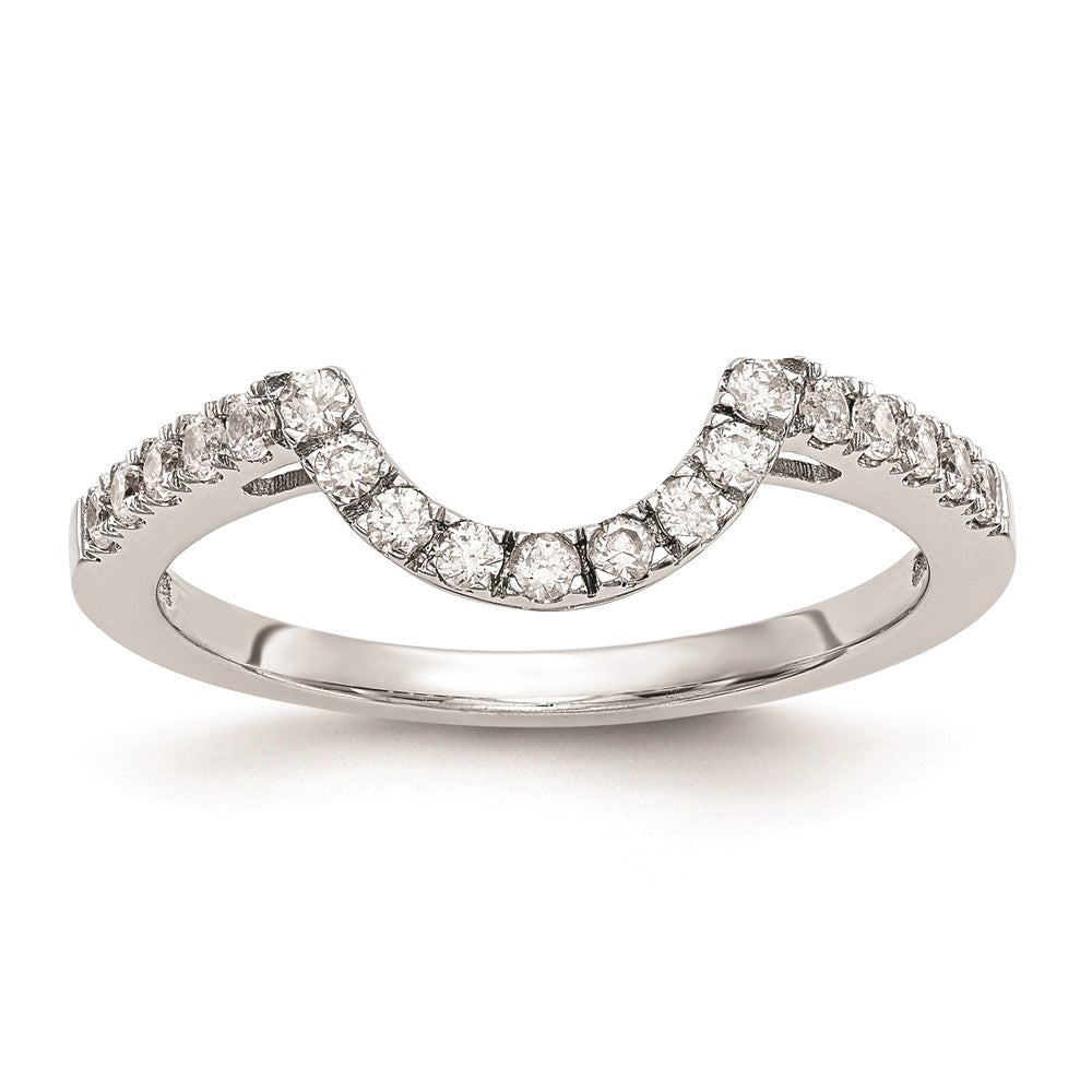 14K Weißgold Ehering mit natürlichen Diamanten, 0,21 ct
