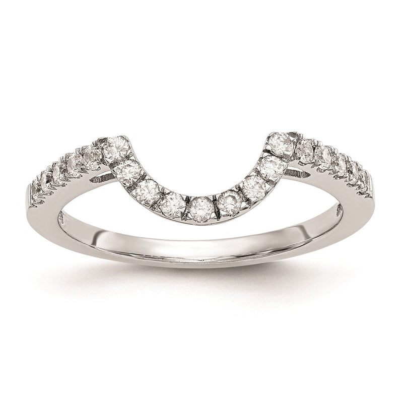 14K Weißgold Ehering mit natürlichen Diamanten, 0,21 ct