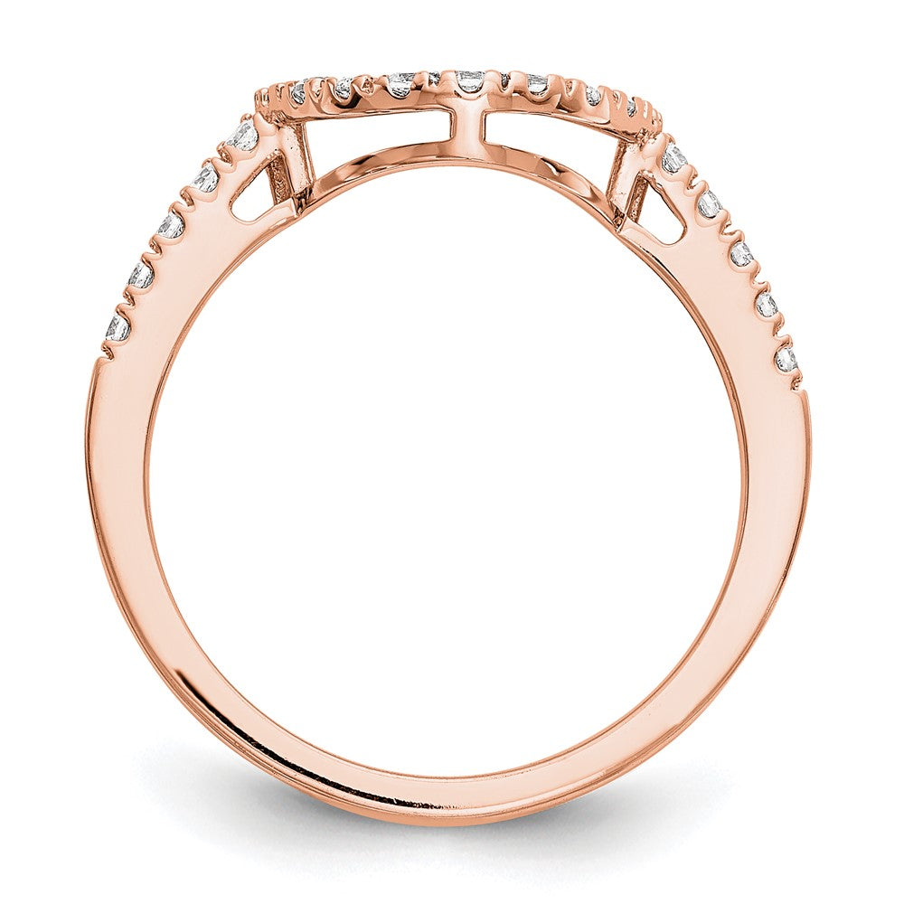 14K Roségold Ehering mit echten Diamanten