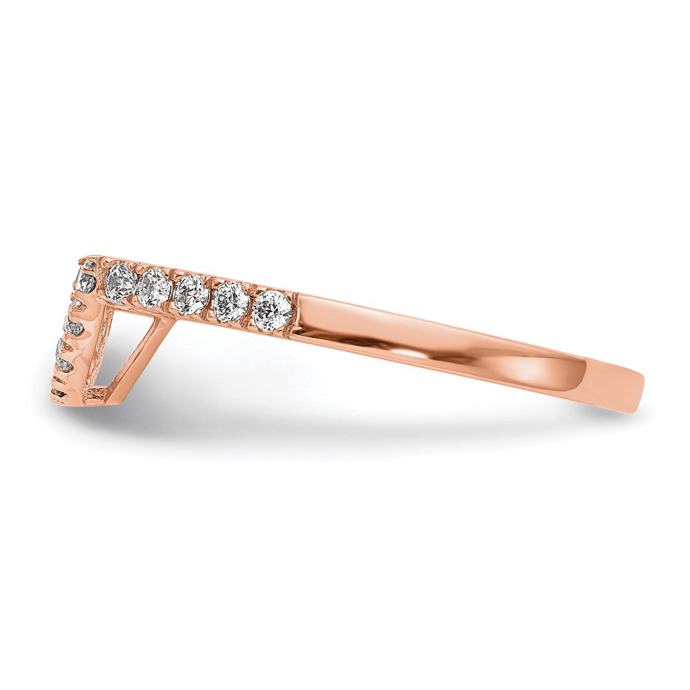 14K Roségold Ehering mit echten Diamanten