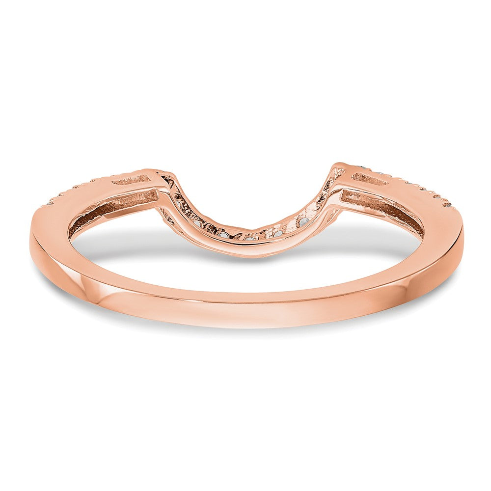 14K Roségold Ehering mit echten Diamanten