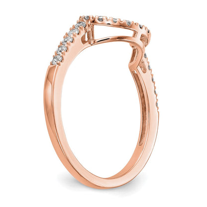 14K Roségold Ehering mit echten Diamanten