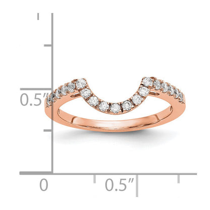 14K Roségold Ehering mit echten Diamanten