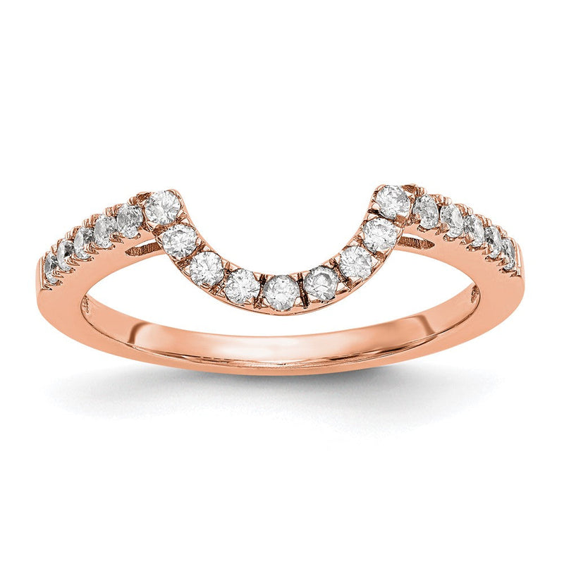 14K Roségold Ehering mit echten Diamanten