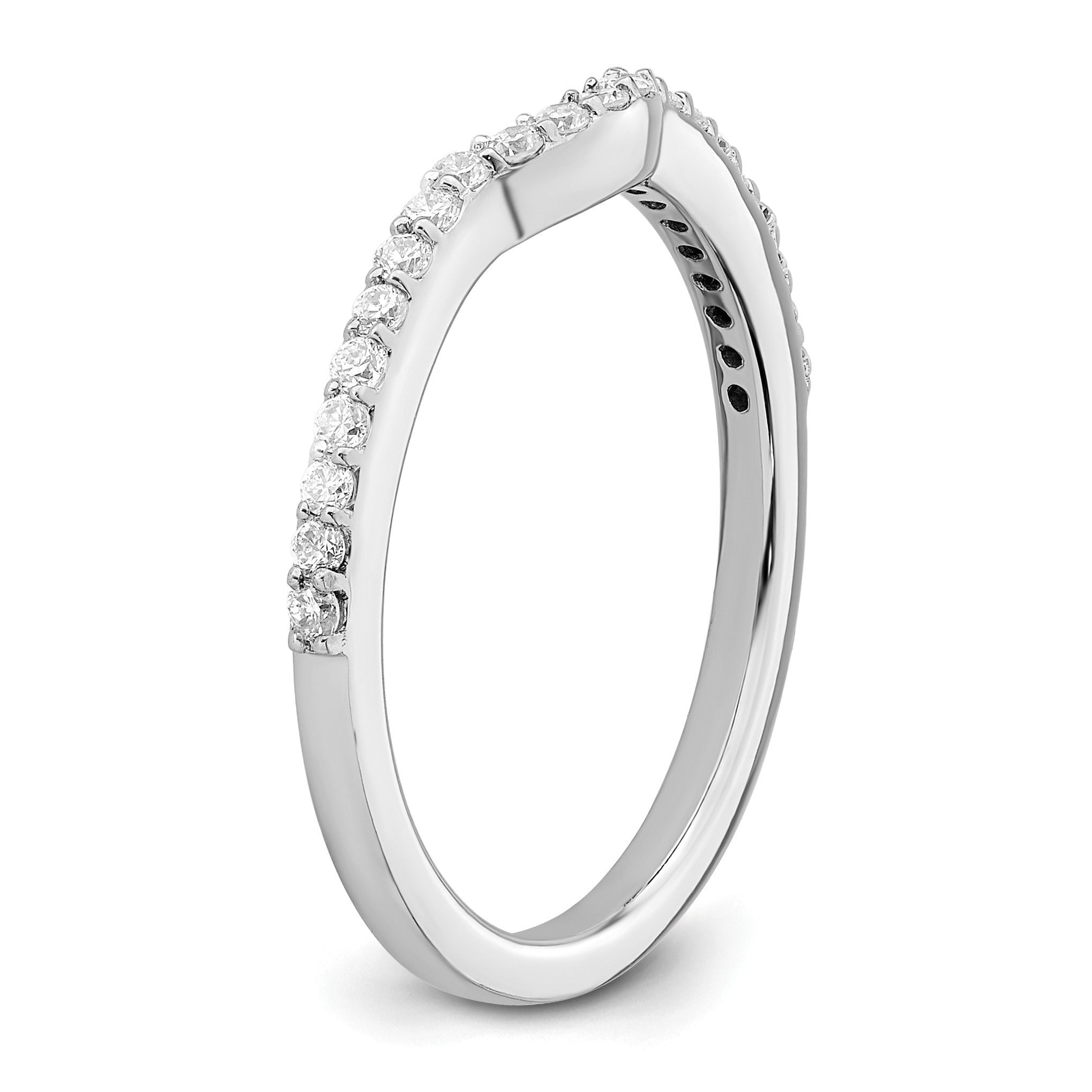 585 Weißgold Ehering mit natürlichen Diamanten