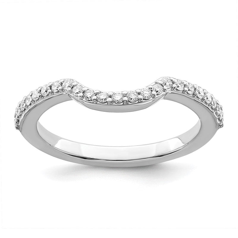 14K Weißgold Ehering mit natürlichen Diamanten 0,25 ct