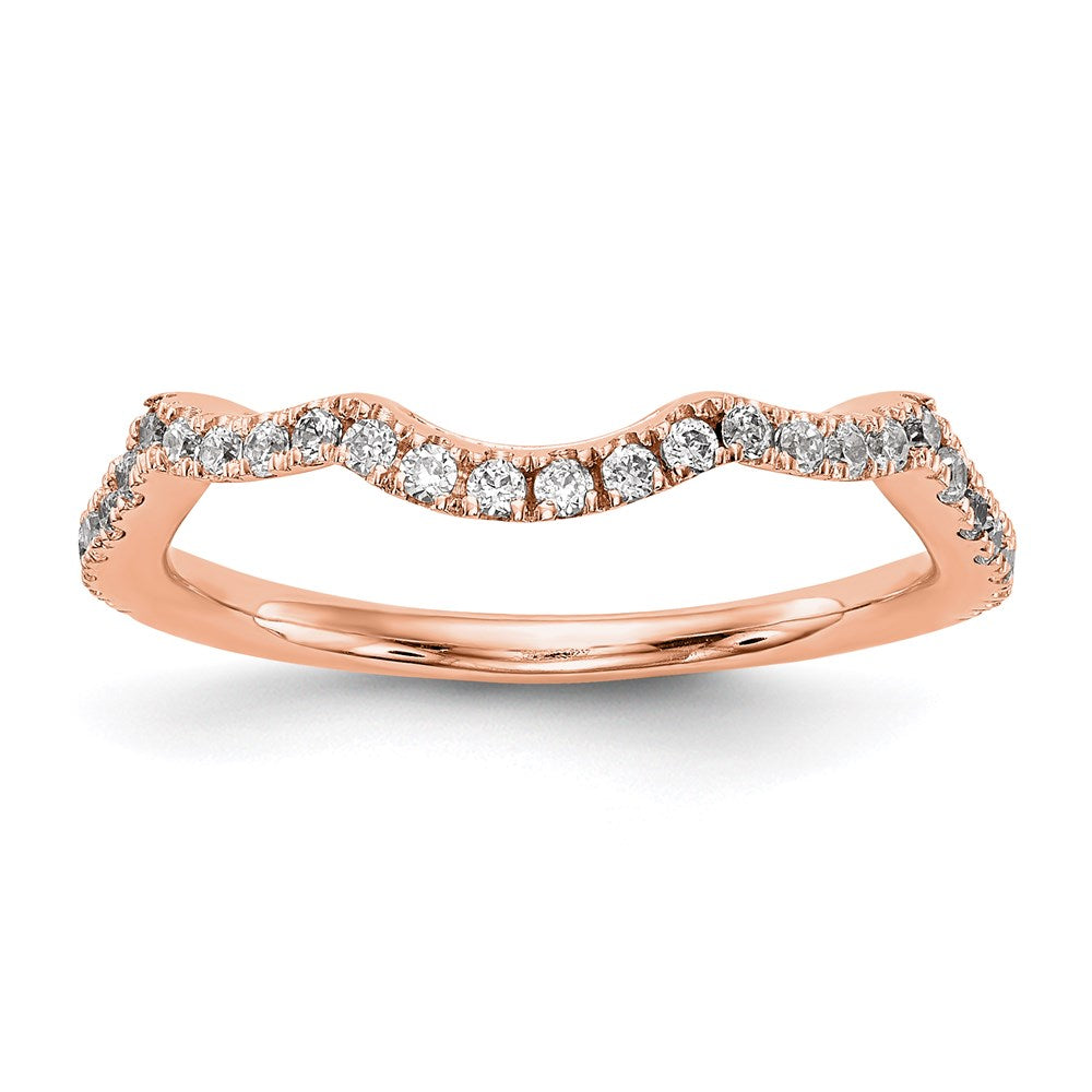 14K Roségold Ehering mit echten Diamanten