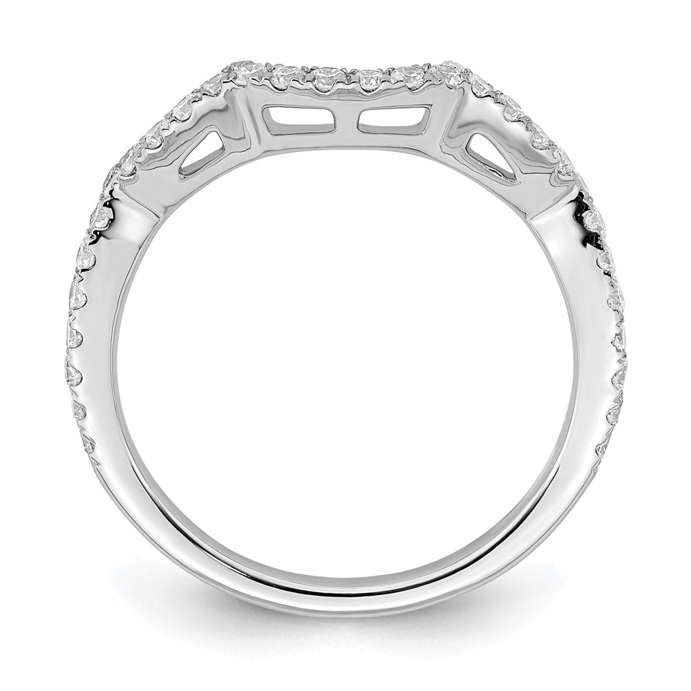 14K Weißgold Trauring mit natürlichen Diamanten