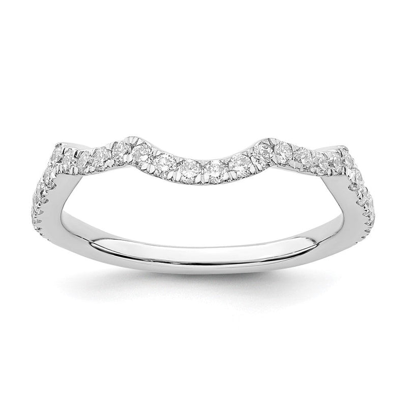 14K Weißgold Trauring mit natürlichen Diamanten