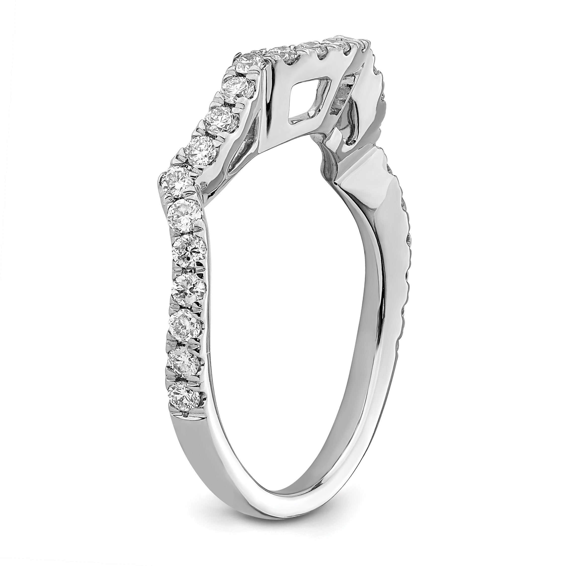 14K Weißgold Ehering mit natürlichen Diamanten