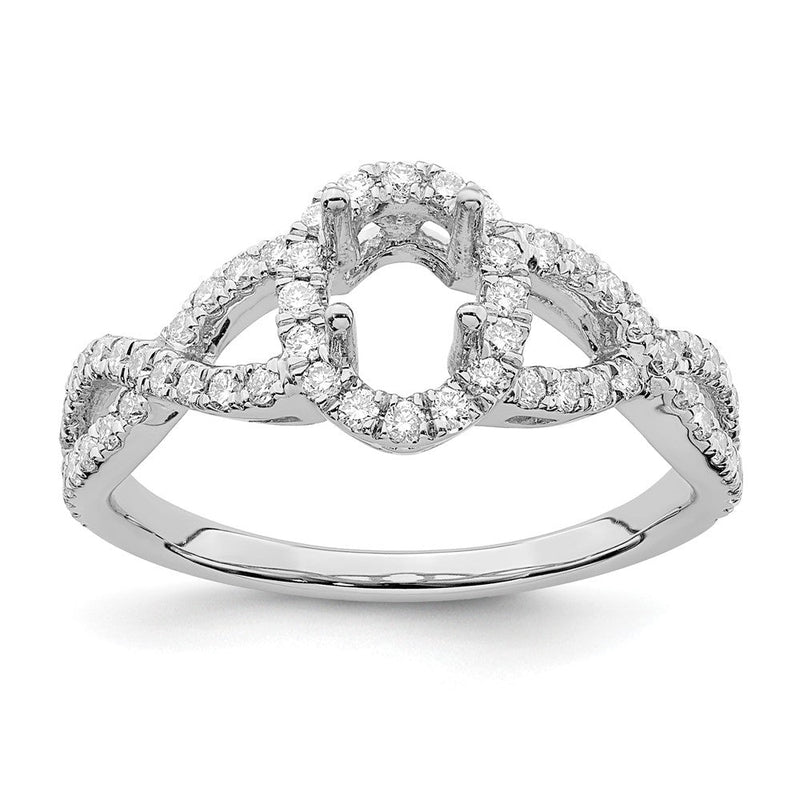 14K Weißgold True Origin 1/2 Karat Im Labor Gezüchtet Diamant Vs/si D E F Halbfassung Oval Heiligenschein Verlobungsring