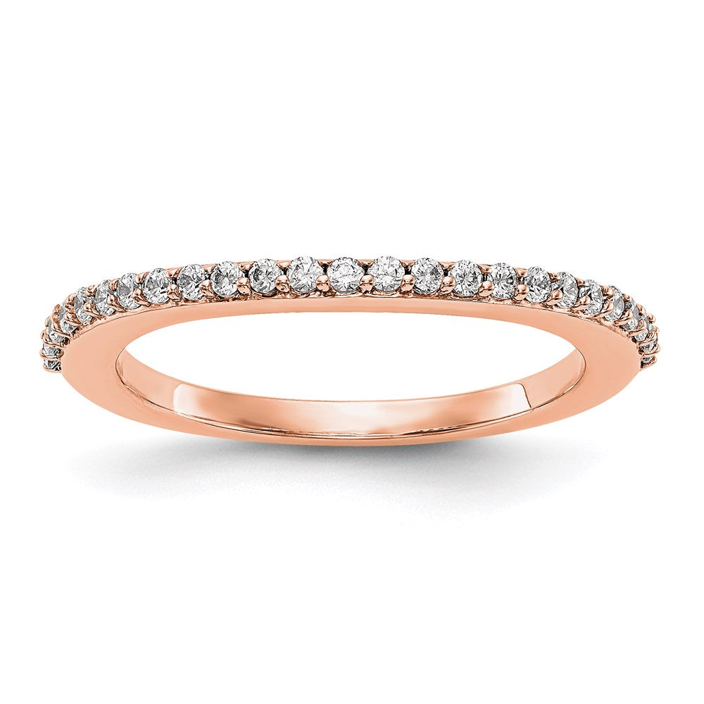 Ehering aus 14K Roségold mit echten Diamanten