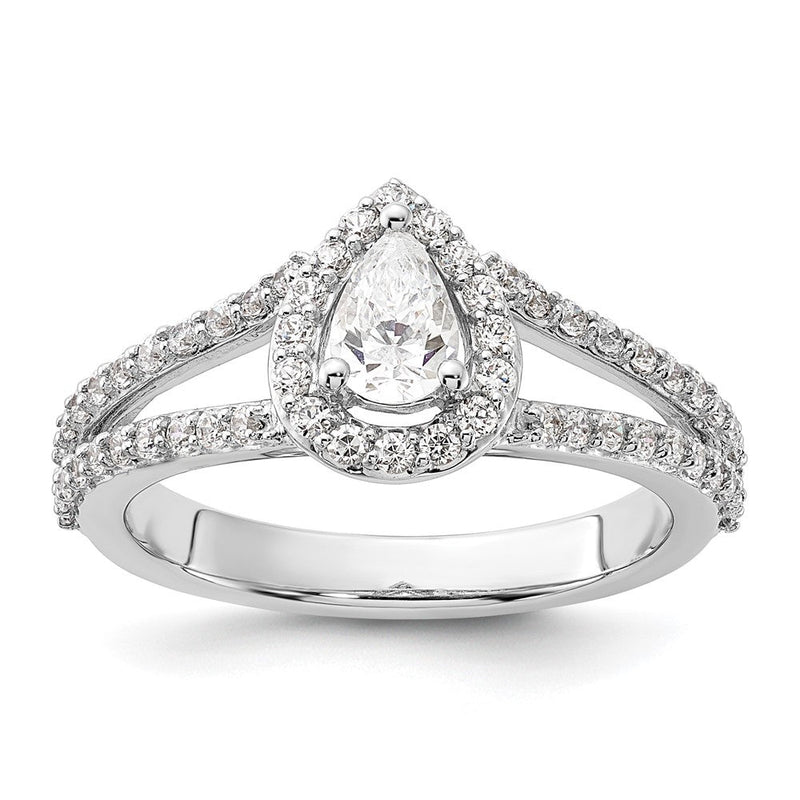 14K Weißgold True Origin 5/8 Karat Im Labor Gezüchtet Diamant Vs/si D E F Halbfassung Tropfen Heiligenschein Verlobungsring