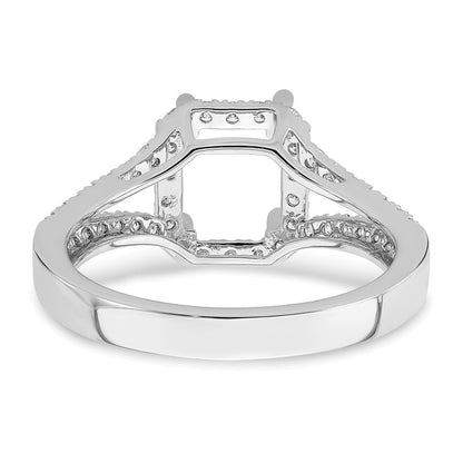 True Origin 14K Weißgold 1/2 Karat Im Labor Gezüchtet Diamant Vs+ F+ Halbfassung Smaragd Heiligenschein Verlobungsring