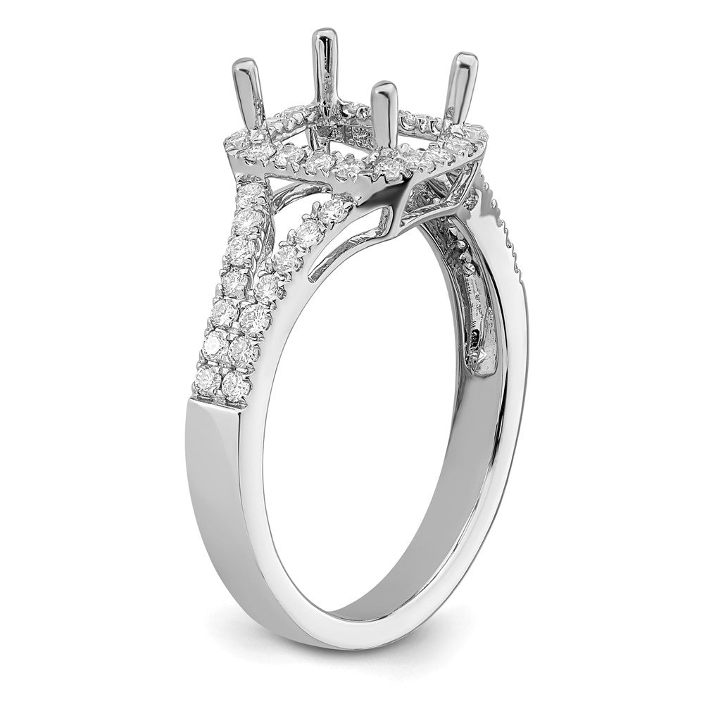 True Origin 14K Weißgold 1/2 Karat Im Labor Gezüchtet Diamant Vs+ F+ Halbfassung Smaragd Heiligenschein Verlobungsring