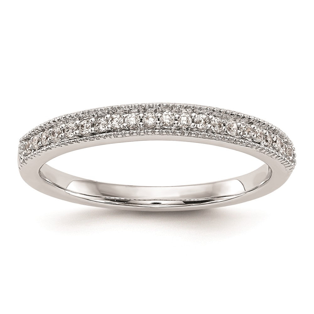 14K Weißgold Ehering mit natürlichen Diamanten