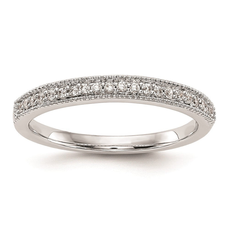 14K Weißgold Ehering mit natürlichen Diamanten