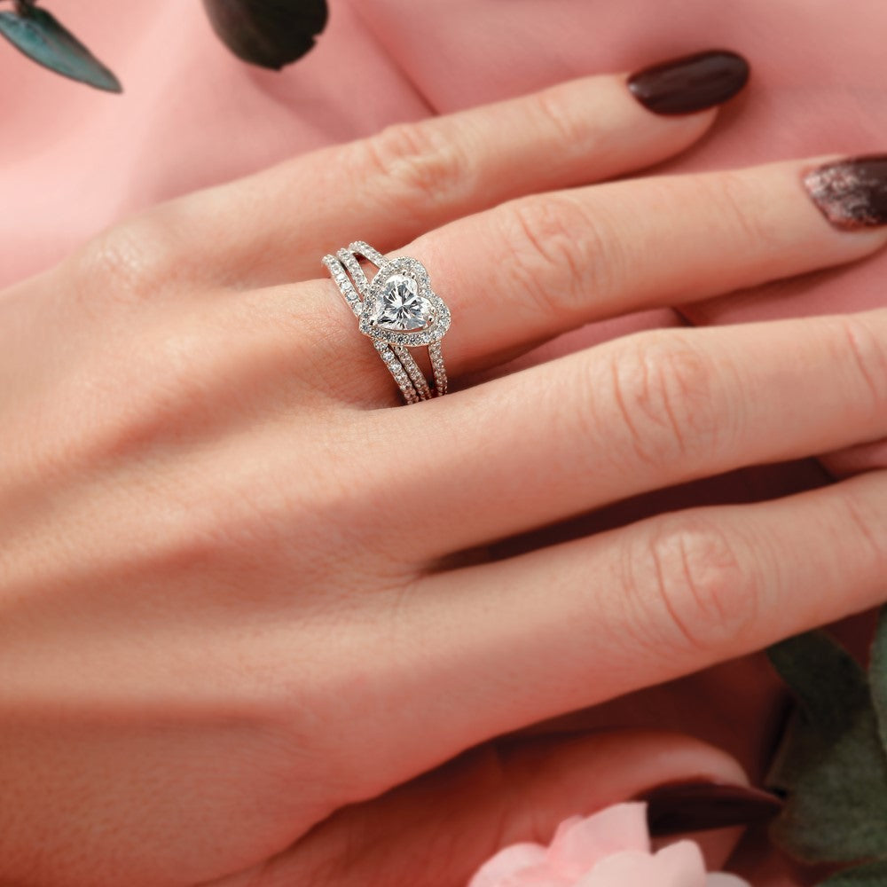 14K Weißgold Ehering mit natürlichen Diamanten, 0,44 ct. Gesamtgewicht