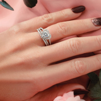 14K Weißgold Ehering mit natürlichen Diamanten, 0,44 ct. Gesamtgewicht