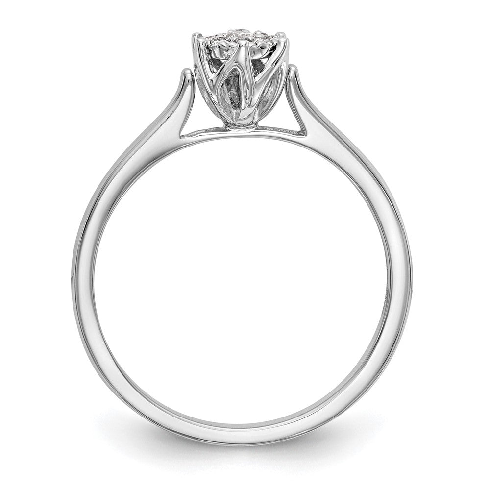 14K Weißgold Komplett Diamant Cluster Verlobungsring