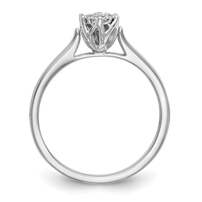 14K Weißgold Komplett Diamant Cluster Verlobungsring
