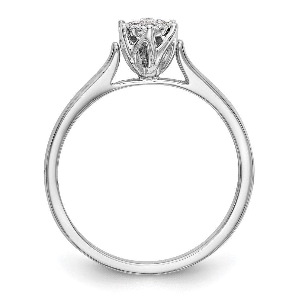 14K Weißgold Verlobungsring mit natürlichen Diamanten im Cluster-Design