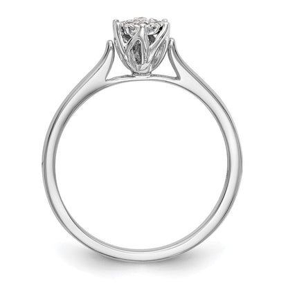 14K Weißgold Verlobungsring mit natürlichen Diamanten im Cluster-Design