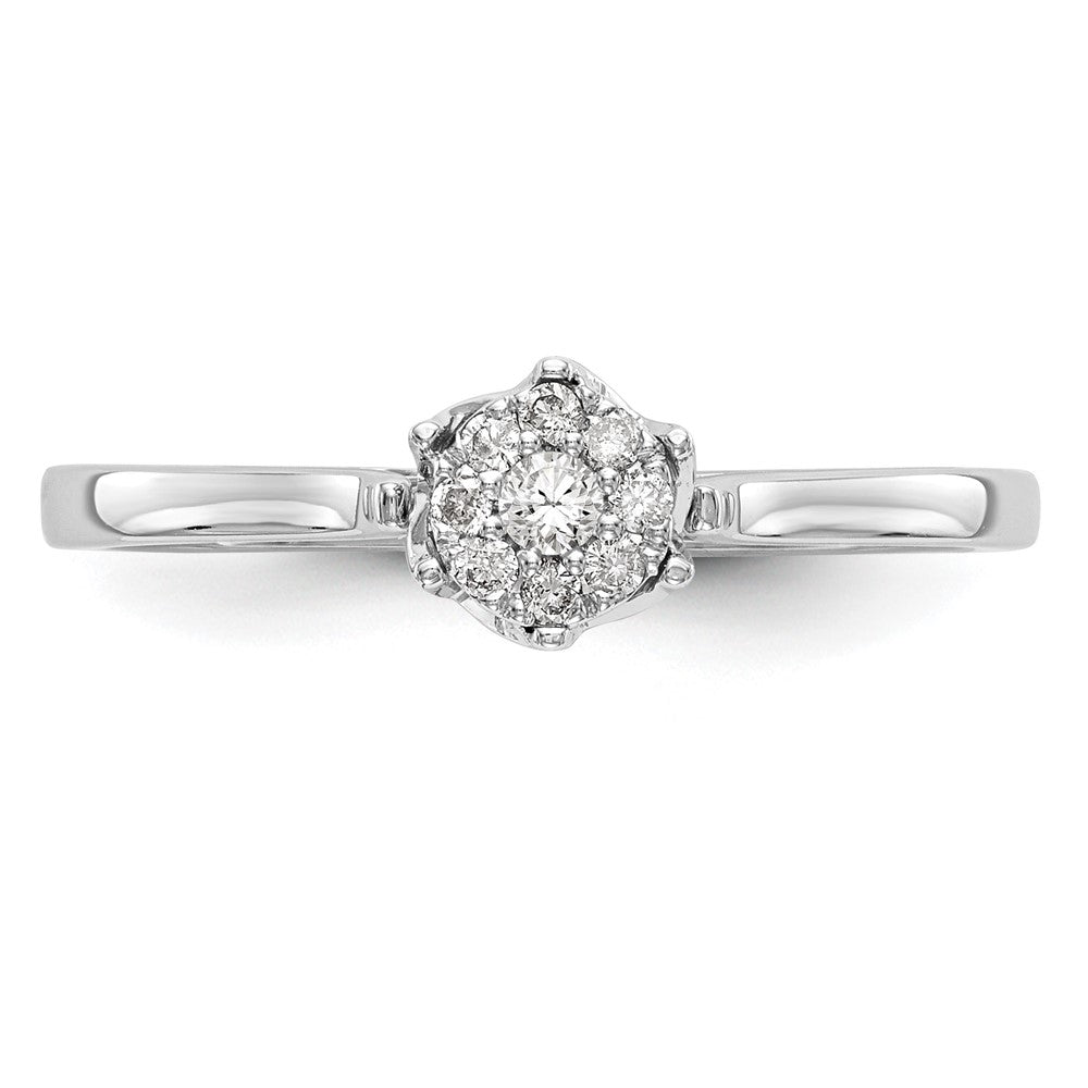 14K Weißgold Komplett Diamant Cluster Verlobungsring