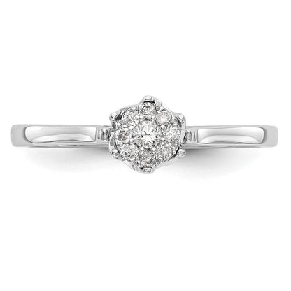 14K Weißgold Komplett Diamant Cluster Verlobungsring