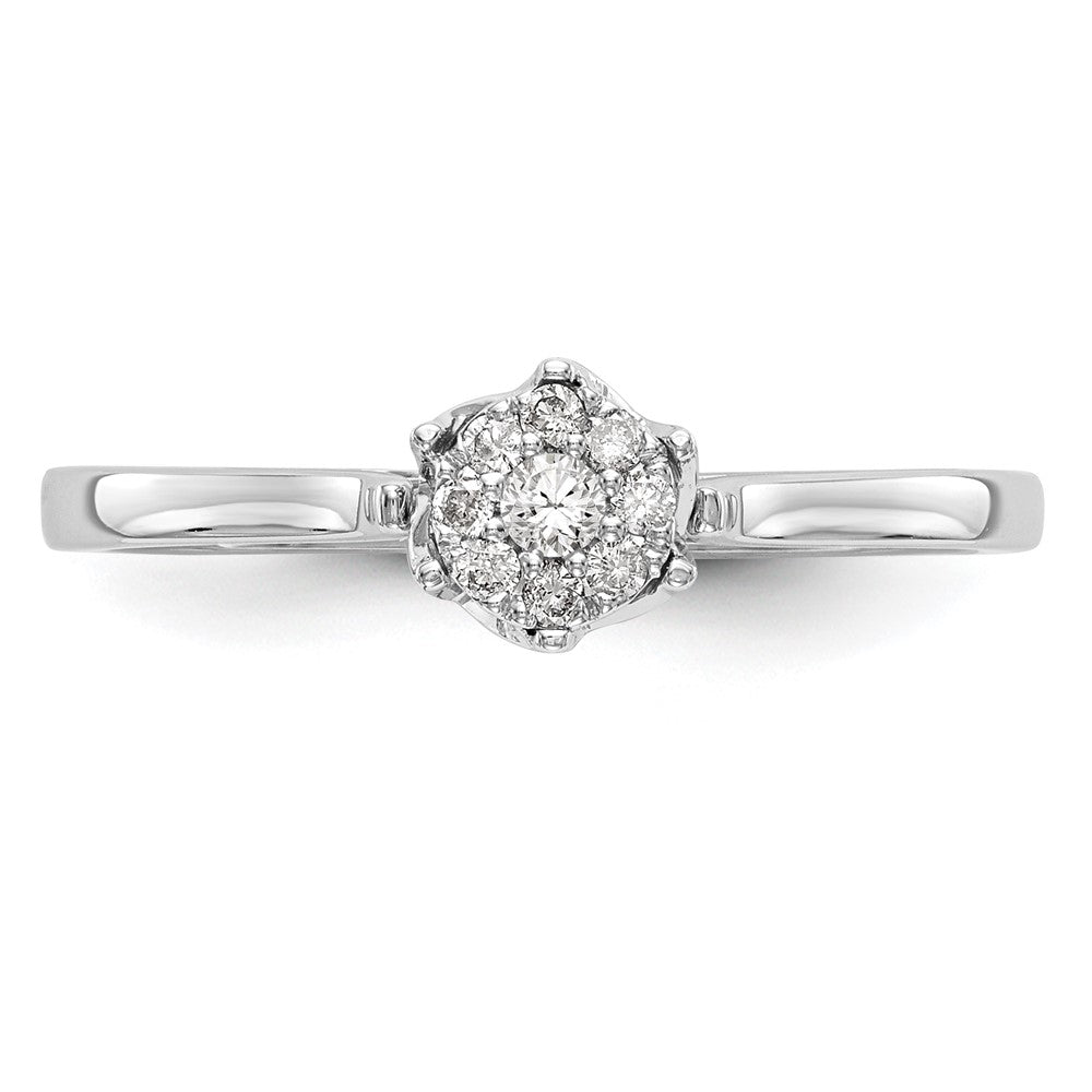 14K Weißgold Verlobungsring mit natürlichen Diamanten im Cluster-Design