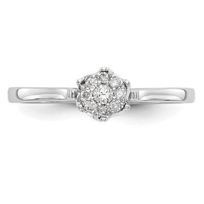 14K Weißgold Verlobungsring mit natürlichen Diamanten im Cluster-Design